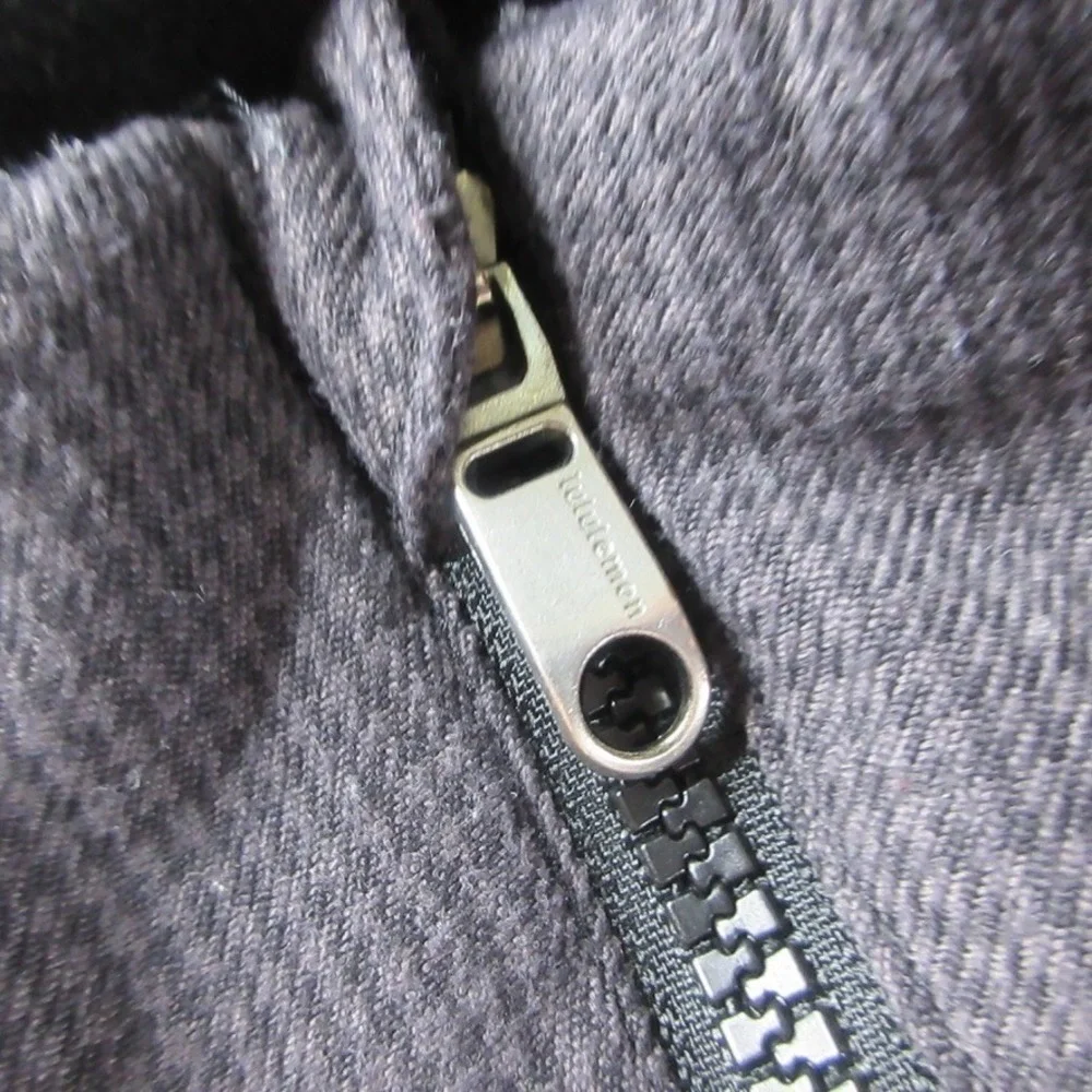 Lululemon Relay Jacket Mens L Gray Houndstooth Hoodie Full Zip Vented Athletic*